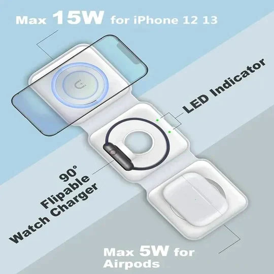 Foldable 3in1 Charger™ - Fast, Flexible, and Portable Charging
