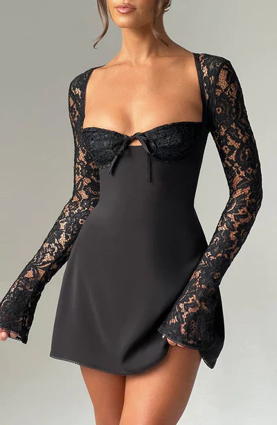 Lacy Mini Dress™ - Delicate Charm & Sheer Elegance