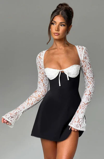 Lacy Mini Dress™ - Delicate Charm & Sheer Elegance